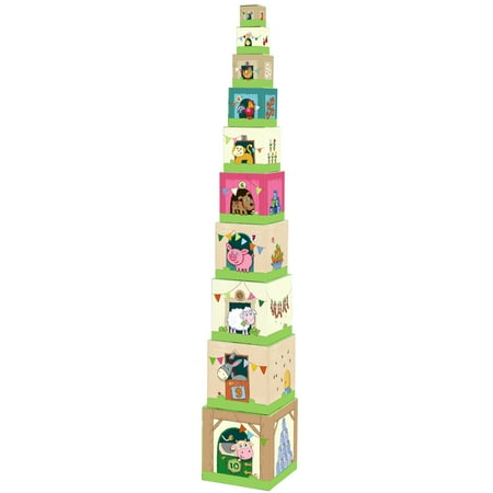 UPC: 4010168210087 | HABA On the Farm Sturdy Cardboard Nesting & Stacking Cubes – Blocks Reinforce Numbers 1 to 10