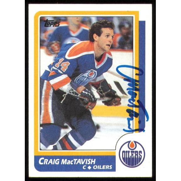 Craig McTavish Autographed 1986-87 Topps Card #178 Edmonton Oilers SKU #254788