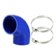 thumbnail image 1 of Manguera de silicona azul Unique Bargains 90 grados Codo 80mm con 2 abrazaderas, 1 of 6
