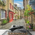thumbnail image 3 of wall26 - Beautiful View of Scenic Narrow Alley with Historic Traditional Houses and Cobbled Street in an Old Town in Europe - Removable Wall Mural | Self-Adhesive Large Wallpaper - 66x96 inches, 3 of 6