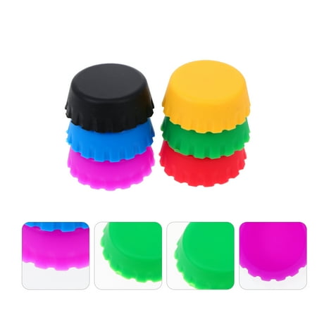 

6pcs Home Bar Creative Wine Bottle Stoppers Seals Beer Bottle Caps Silicone Caps