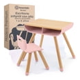 thumbnail image 1 of Mesa y Silla para Niños, Escritorio Infantil Altura Ajustable, Madera de Haya, 1 a 8 Años, Peonia, 1 of 7