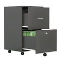 thumbnail image 6 of 2 Drawer Letter Width Vertical File Cabinet Rolling Wood File Cabinet with Lock for Home Office, Dark Gray, 6 of 6