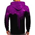 thumbnail image 4 of Men's Loose Fit Hoodie with Watercolor Print, Casual Long Sleeve Pullover Sweatshirt, Soft Brushed Fleece for Streetwear, Winter Comfort, Christmas Holiday Season,Pink,3XL, 4 of 6