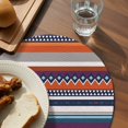 thumbnail image 3 of Modern Bohemian Round 13 Inch Placemats Set of 6, Minimalist Abstract Boho Paisley Orange Red HeatResistant Non Slip Place Mats for Dining Table, Wipeable Braided Kitchen Table Mats for Housewarming, 3 of 9
