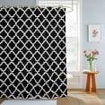 thumbnail image 2 of Bathroom Shower Curtain Abstract Black Trellis Morocco Waterproof Shower Curtains with Hooks, Farmhouse Minimalist Art Bath Curtains Bathtub Curtain Home Decor 60x72in, 2 of 9