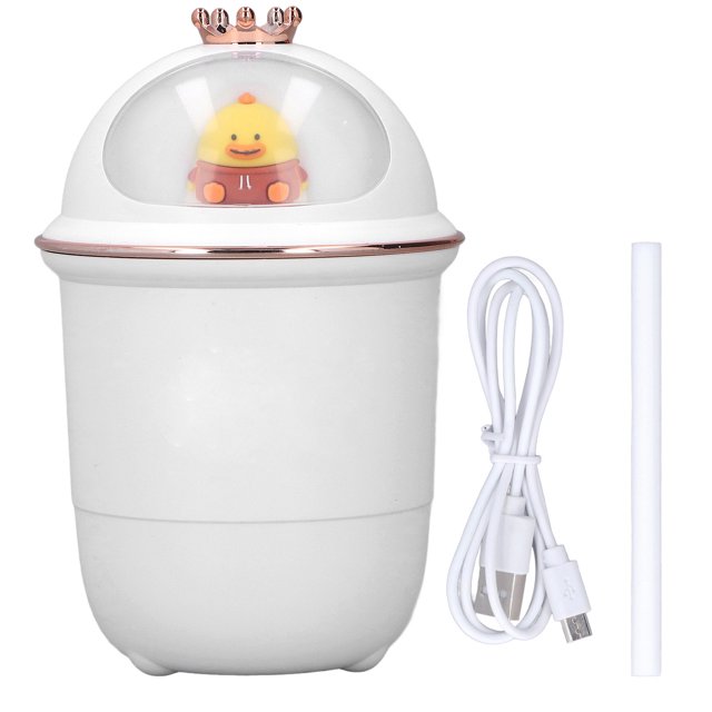 Humidificador pequeño ultra silencioso 35db lindo mini humidificador USB de color con luz nocturna para oficinas, coches, dormitorios, hoteles, escritorio, blanco
