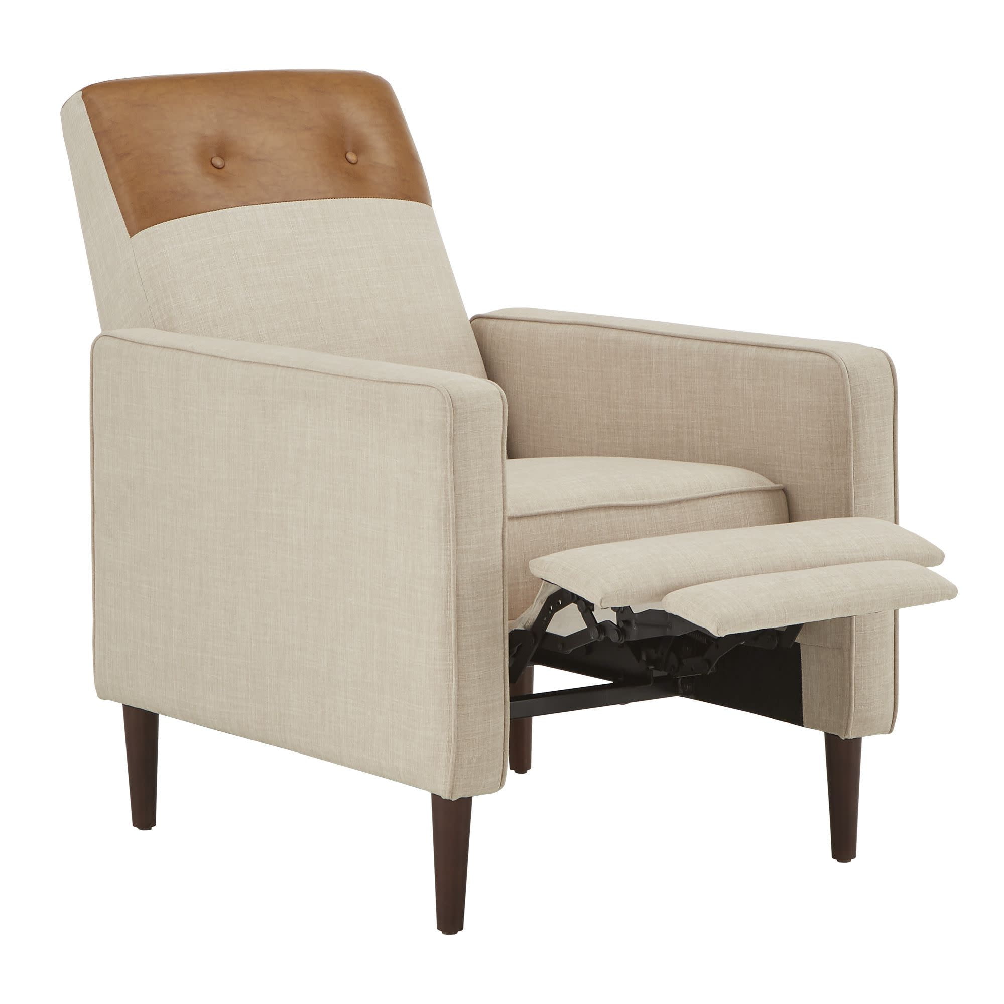 beige reclining armchair