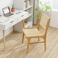 thumbnail image 4 of Costway 2 PCS Rattan Dining Chair with  Natural Cane Woven Backrest & Seat & Teak Wood Frame, 4 of 8