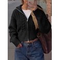 thumbnail image 4 of PRETTYGARDEN Women's Cable Knit Cropped Cardigan Sweaters Oversized Sweater, Long Sleeve Zip Up Jacket, Collared Neck, Ribbed Hem, Cozy Soft Casual Wear, Fall Clothes Winter Outerwear, 4 of 9
