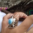 thumbnail image 2 of Dominican Larimar Gemstone Ring: 925 Sterling Silver, Cocktail Style, 2 of 10