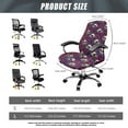thumbnail image 6 of Xixirimido Skull Rose Floral Heart Print Office Chair Covers Stretchable Computer Gaming Chair Cover, Universal Desk Chair Covers Removable Rotating Chair Slipcover with Button, Large, 6 of 6