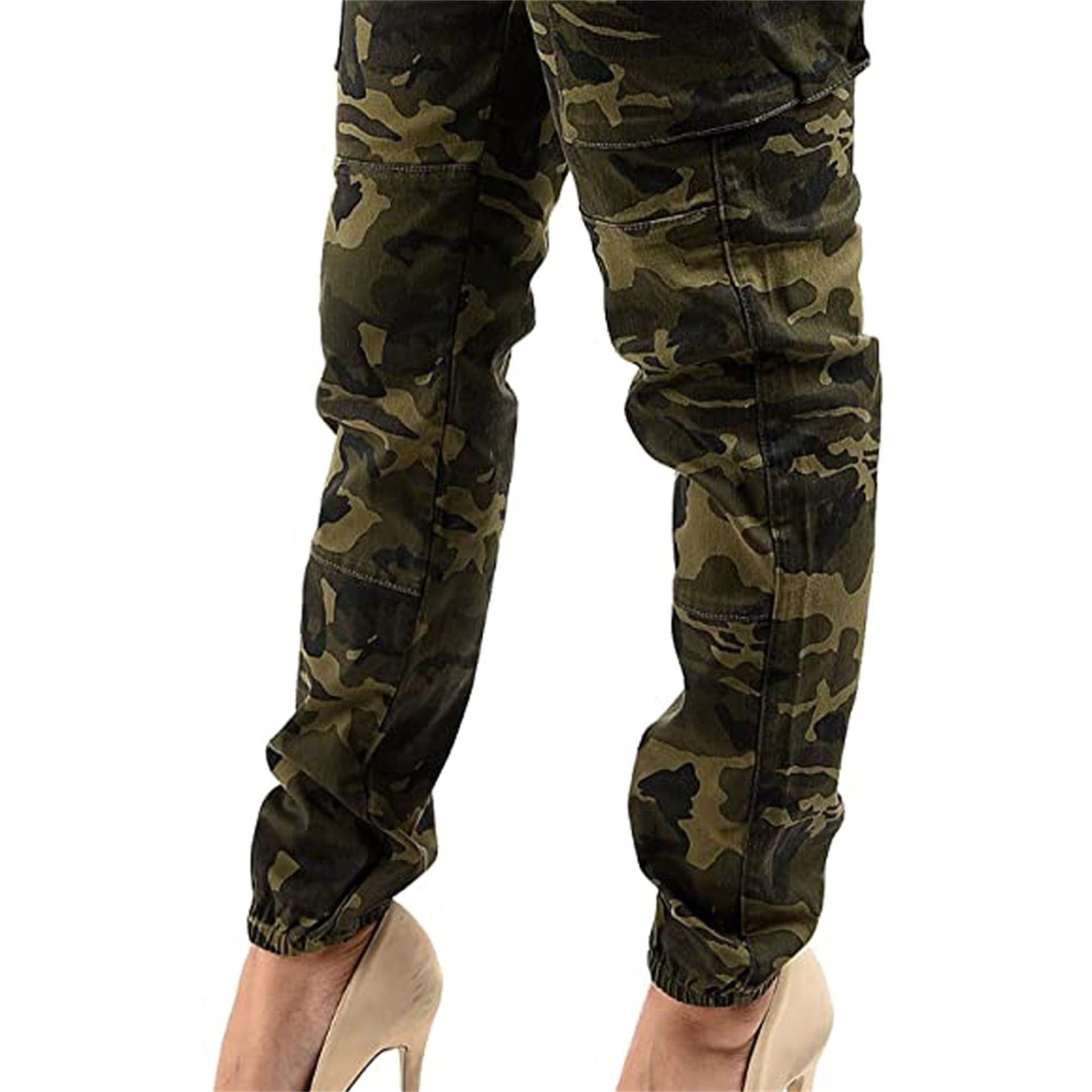 Women's Pants Women's High Waist Slim Fit Jogger Cargo Camouflage Pants for  With Matching Belt - Walmart.com