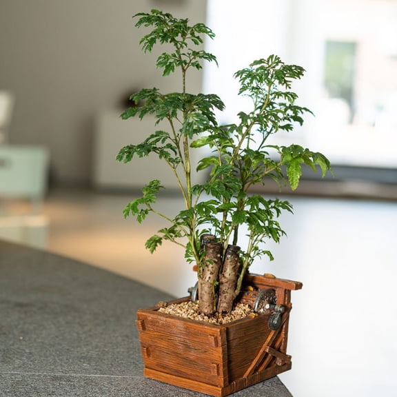 Milisten Retro Home Decor 1PC 13x12cm Brown Resin Threshing Machine Shaped Flower Pot for Indoor