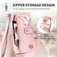 thumbnail image 4 of Allytechgroup Wallet Phone Case for iPhone 16e with Lanyard, PU Leather Flip Case with Credit Card Slot Anti-Scratch Shockproof Protective Back Cover for iPhone 16e, Pink, 4 of 6