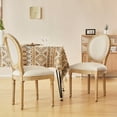thumbnail image 3 of King Louis Back Side Chair Set of 2  French Country Dining Chairs Upholstered Linen Dining Room Chairs,Beige, 3 of 11
