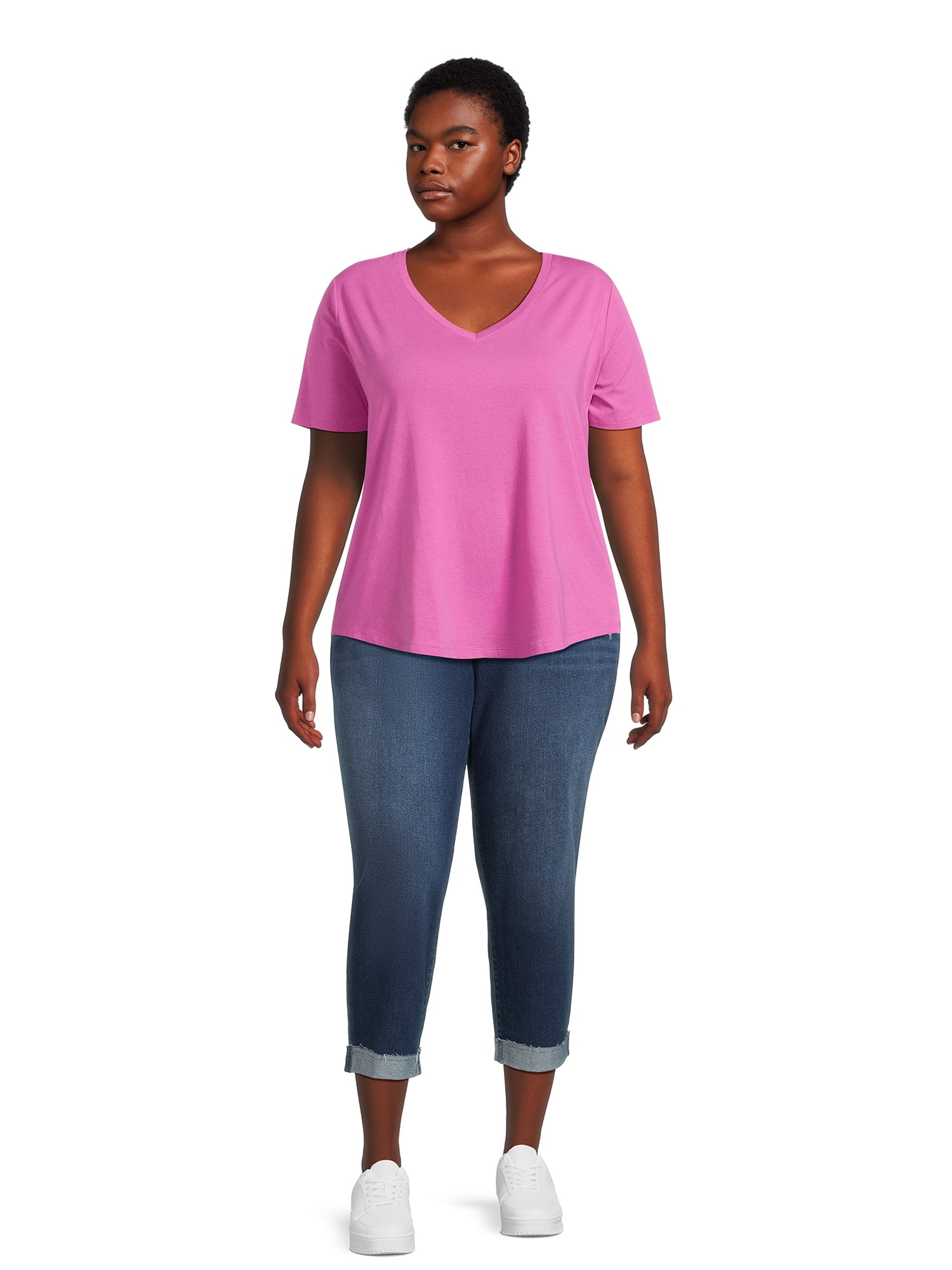 Terra & Sky Women’s Plus Size V-Neck Tee