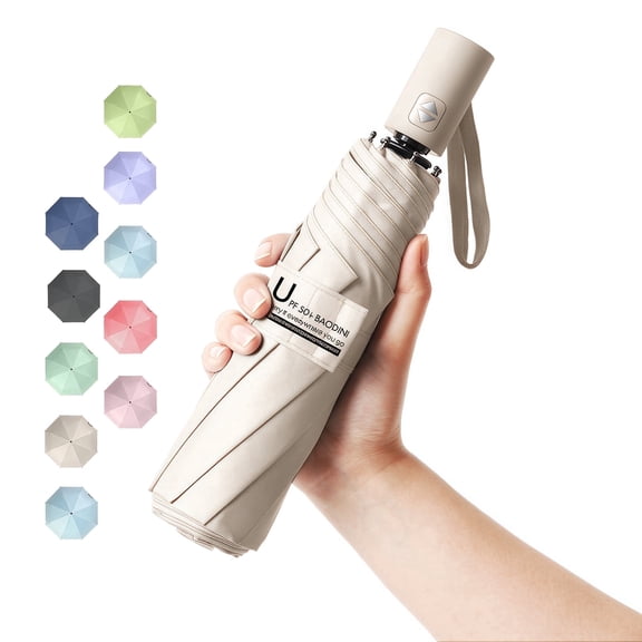 Small UV Protection Travel Umbrella Compact for Rain and Sun UPF 50 Windproof Portable 42 inch Umbrella for Women and Men