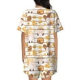 thumbnail image 3 of Naloa Cute Bee Gnome Women's Short-Sleeved Pajama Set, Loungewear, Summer pajamas, Breathable Cozy - Small, 3 of 9