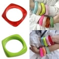 thumbnail image 2 of Trendy Irregular Geometric Bangle Resin Statement Square Shape Colorful Wristband Accessory For Women, 2 of 8