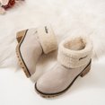 thumbnail image 3 of SACFOF Winter Snow Boots for Women Mid Heel Ankle Booties Faux Suede Fur Lined Slip-on Shoes, 3 of 5