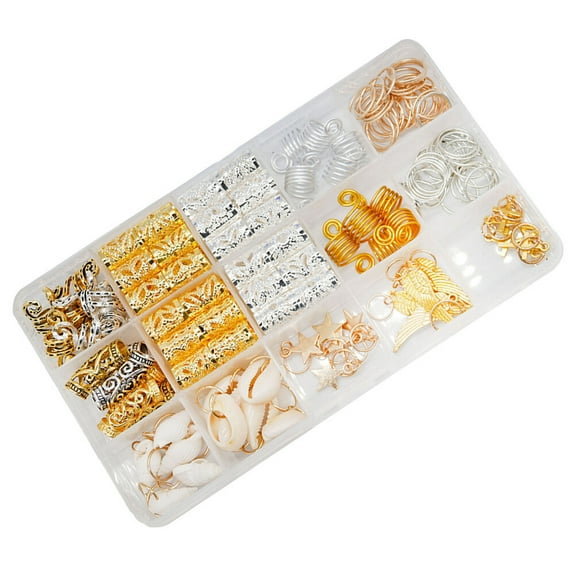 Masteelf Dreadlock Beads for Decor Assorted Color Alloy Hair Braiding Beads for Creative Hairstyles 159Pcs