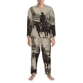 thumbnail image 3 of Balery Western Desert Cowboy Pattern Pajama Sets for Men Long Sleeve 2 Piece Sleepwear Loungewear Sets Soft PJ's with Pockets Long Sleeve Comfy Pj Sets-Medium, 3 of 7