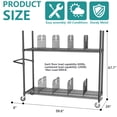 thumbnail image 4 of HOHYN 2-Tier Wire Carton Cart, 60" x 18" x 69" Portable Metal Storage Rack, 1200 lb Capacity Cardboard Recycling Organizer with Wheels & Adjustable Dividers for Warehouse, Studio, Home, 4 of 10