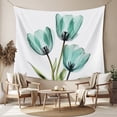 thumbnail image 2 of Turquoise Aqua Tulips Tapestry for Bedroom Wall Hanging Tapestry, Spring Floral Botanical Plant Ceiling Backdrop Tapestries Poster Blanket Wall Decor for Teens Room Living Room Dorm 55" x 73", 2 of 8
