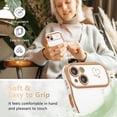 thumbnail image 3 of for iPhone 14 Case 6.1 inch,Cute Curly Wave Frame Case with Love Heart Pattern,Luxury Plating Edge Full Camera Protection Shockproof Phone Case for Women Girls-White, 3 of 16