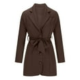 thumbnail image 4 of SDNall Womens Commuting Work Suit Solid Color Lace Up-Neck Long Sleeved Suit Skirt, 4 of 6