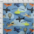 thumbnail image 3 of oneOone Rayon Light Blue Fabric Airplane Nursery Kids Craft Projects Decor Fabric Printed By The Yard 56 Inch Wide, 3 of 8