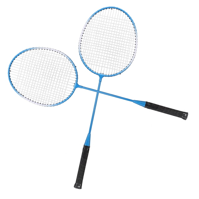 Ensemble de Raquette de Badminton, Raquette de Badminton Sportive Offensive Robuste Poignée Confortable Alliage de Fer Légère pour l'Extérieur Rouge,Bleu