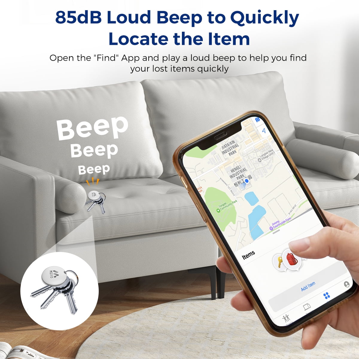 MIRO T1R Bluetooth Tracker Smart Finder Compatible with Apple Find My(iOS only) Item Finder Smart Tag IP6 Waterproof
