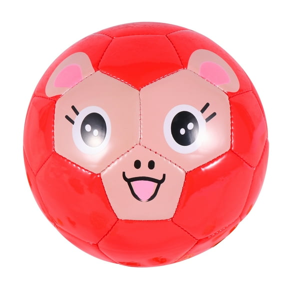 KAKOWELY 1 pelota de fútbol inflable pequeña de PVC para niños, ideal para actividades al aire libre (fondo rojo con estampado de mono).
