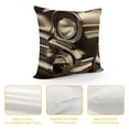 thumbnail image 4 of Orinice  Black and White Throw Pillow Cushion Cover, Classical American Old Car with Close-up View Vintage Style Picture, Decorative Square Accent Pillow Case,  White, 4 of 5