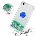 thumbnail image 5 of Funda para iPhone SE 2022/2020 con Brillo Líquido Flotante, Purpurina, Parachoques y Anillo Giratorio Soporte, 5 of 5