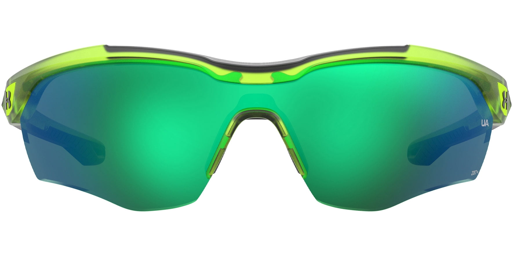 Under Armour Yard Pro ANSI Z87+ Green Yellow Fluo Semi-Rimless Wrap Unisex Sunglasses - UAYARDPRO-00IE-V8