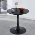 thumbnail image 2 of GZXS Black Dining Table with MDF Wood Top and Sturdy Metal Base, 31.5-Inch Small Round Table for Kitchen, Apartment, or Living Room, 2 of 6