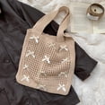 thumbnail image 3 of Huhudde Bows Crochet Handbag for Women Spacious Shoulder Bag Underarm Bags with Lightweight Mesh Design and Bohomian Styles, 3 of 18