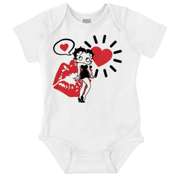 Betty Boop Heart and Lipstick Stain Bodysuit Jumper Girls Infant Baby Brisco Brands 12M