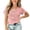 Pink——Back to School, variant on Girls Short Sleeve Shirts Lettuce Trim Bow Tie Tees Casual Crew Neck School Uniform White 11 Years