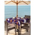 thumbnail image 2 of Outdoor Tablecloth with Umbrella Hole and Zipper, Halloween Purple Square Table Cloth 54x54 Inch Waterproof Tablecloth, Black White Ghost Orange Skull Pumpkin Picnic Table Cover for Patio Camping, 2 of 7