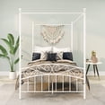 thumbnail image 6 of Canopy Bed Frame Full with Headboard and Footboard, White Canopy Bed with Center Support Legs, 4 Poster Bed Frame Platform Bed Frame, Easy to Assemble, 6 of 6