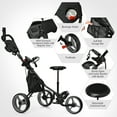 thumbnail image 3 of Goplus Chariot de Golf Pliant à 3 Roues avec Siège, Tableau d'Affichage, Poignée Ajustable, Gris, 3 of 10