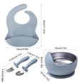thumbnail image 3 of Guodhu Kids Plate Bowl Feeding Set Non Slip Suction Plates Utensils | Feeding Supplies Silicone Plate Spoon Fork | Blue(Light Blue), 3 of 6