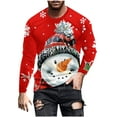 thumbnail image 2 of WXLWZYWL Men's Christmas Sweatshirt Crewneck Trendy Big and Tall Santa Printed Sweatshirts Pullover Tops Party Apparel, 2 of 5
