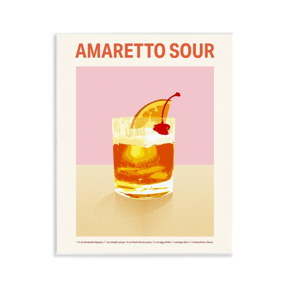 Stupell Industries Amaretto Sour Classic Drink Food & Beverage Painting Unframed Art Print Wall Art, 11 x 14