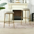 thumbnail image 5 of Home Square 26" Hammered Backless Round Bar Stool in Brass - Set of 2, 5 of 11