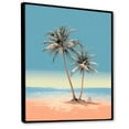 thumbnail image 2 of Designart "Serene Pearl Paradise On A Deserted Island" Palms & Palm Trees Floater Framed Wall Art Prints, 2 of 5
